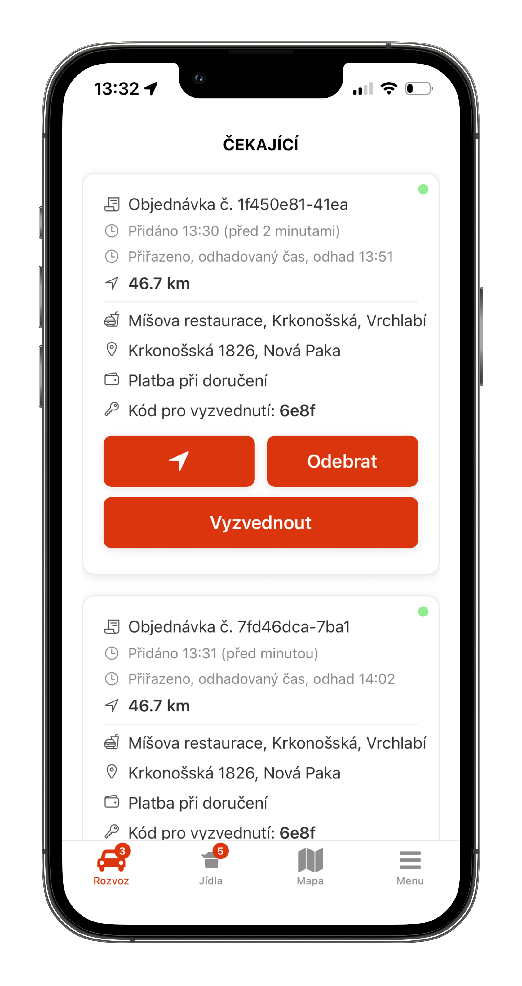 Kurýrní aplikace — přehled