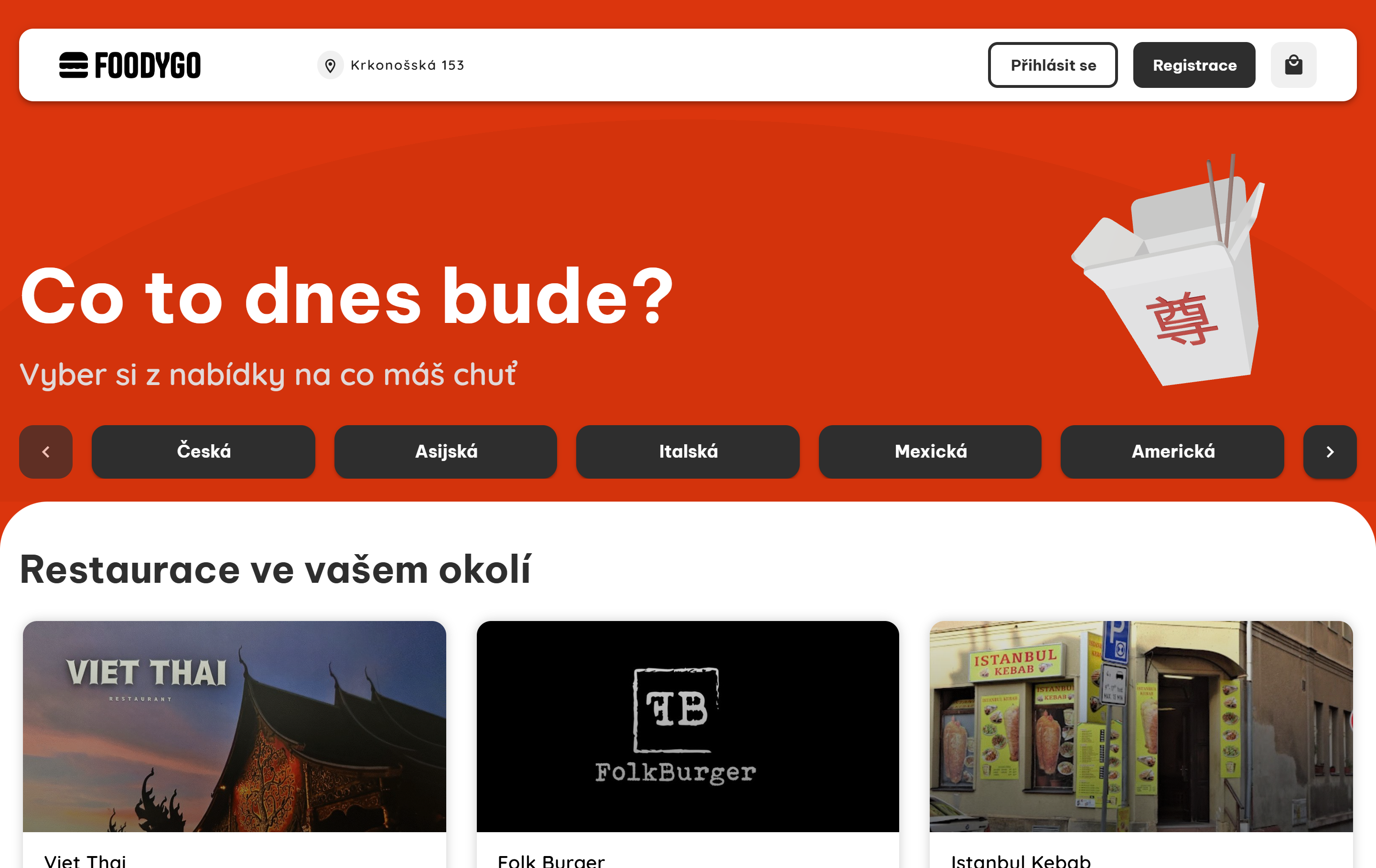 FoodyGo zákaznická aplikace